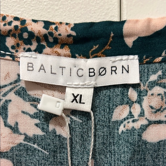 Baltic Born Dark Green and Pink Floral Midi Dress - Picture 4 of 7